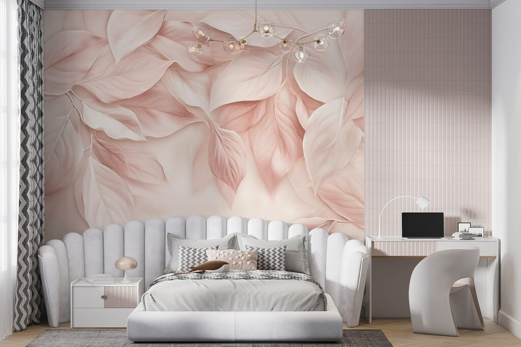 Delicate leaves in soft hues