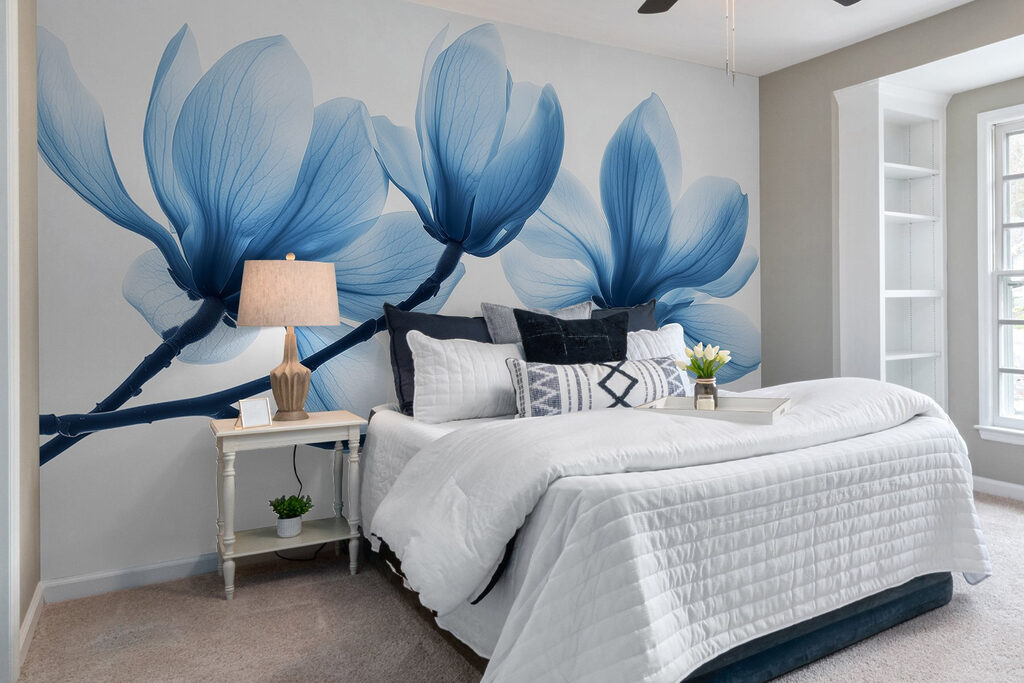 Delicate blue petals in gentle bloom Delicate blue petals in gentle bloom