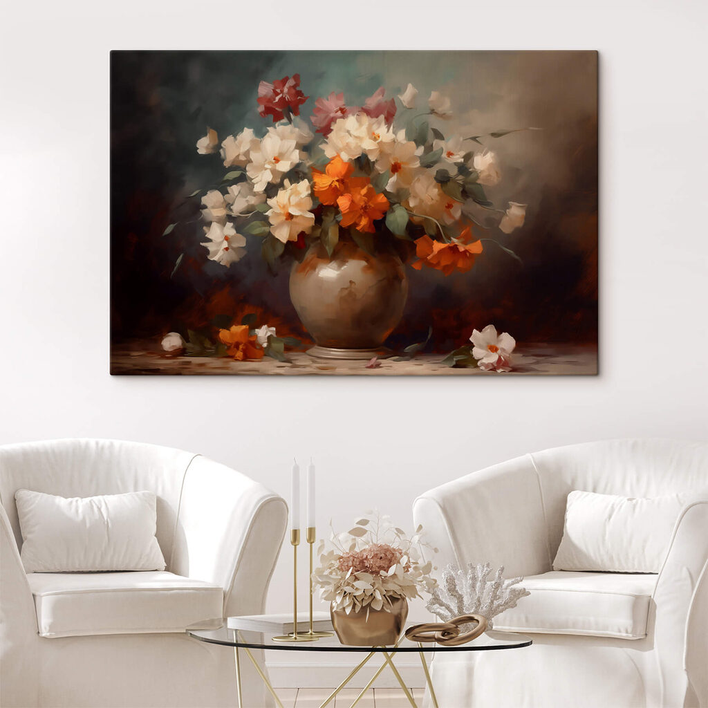 Painting of flowers in a vase Painting of flowers in a vase