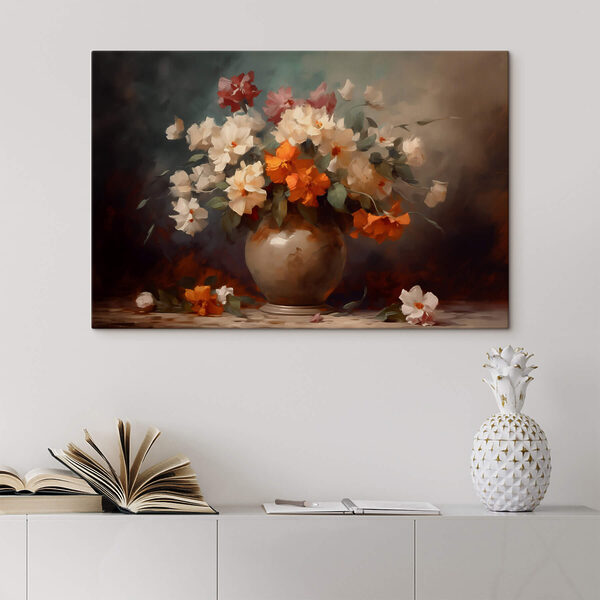 Painting of flowers in a vase Painting of flowers in a vase
