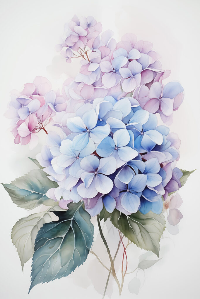 Painting of flowers on a white background Painting of flowers on a white background