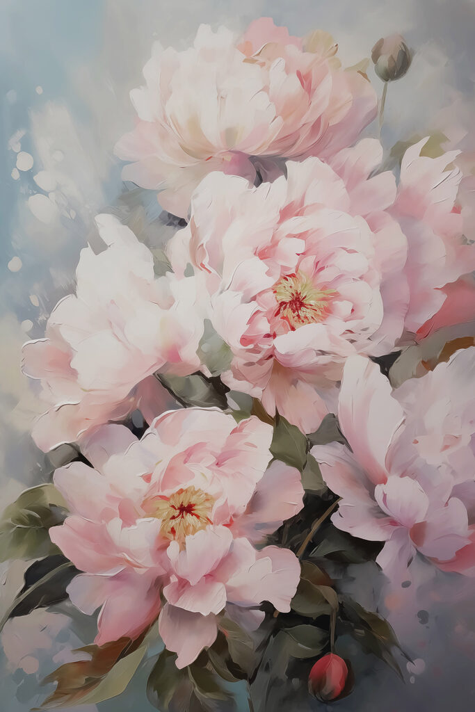 Painting of pink flowers Painting of pink flowers