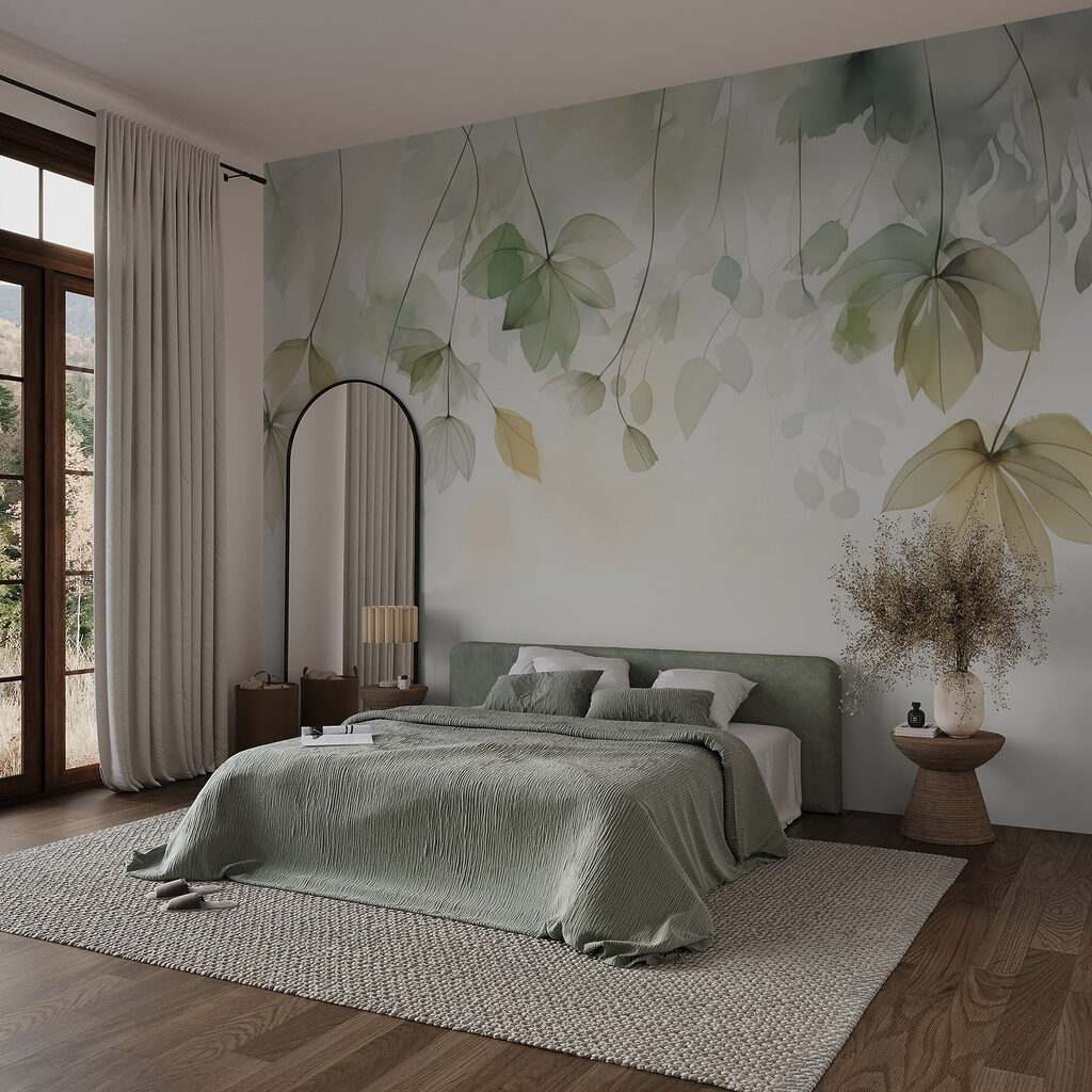 Delicate leaves in soft hues