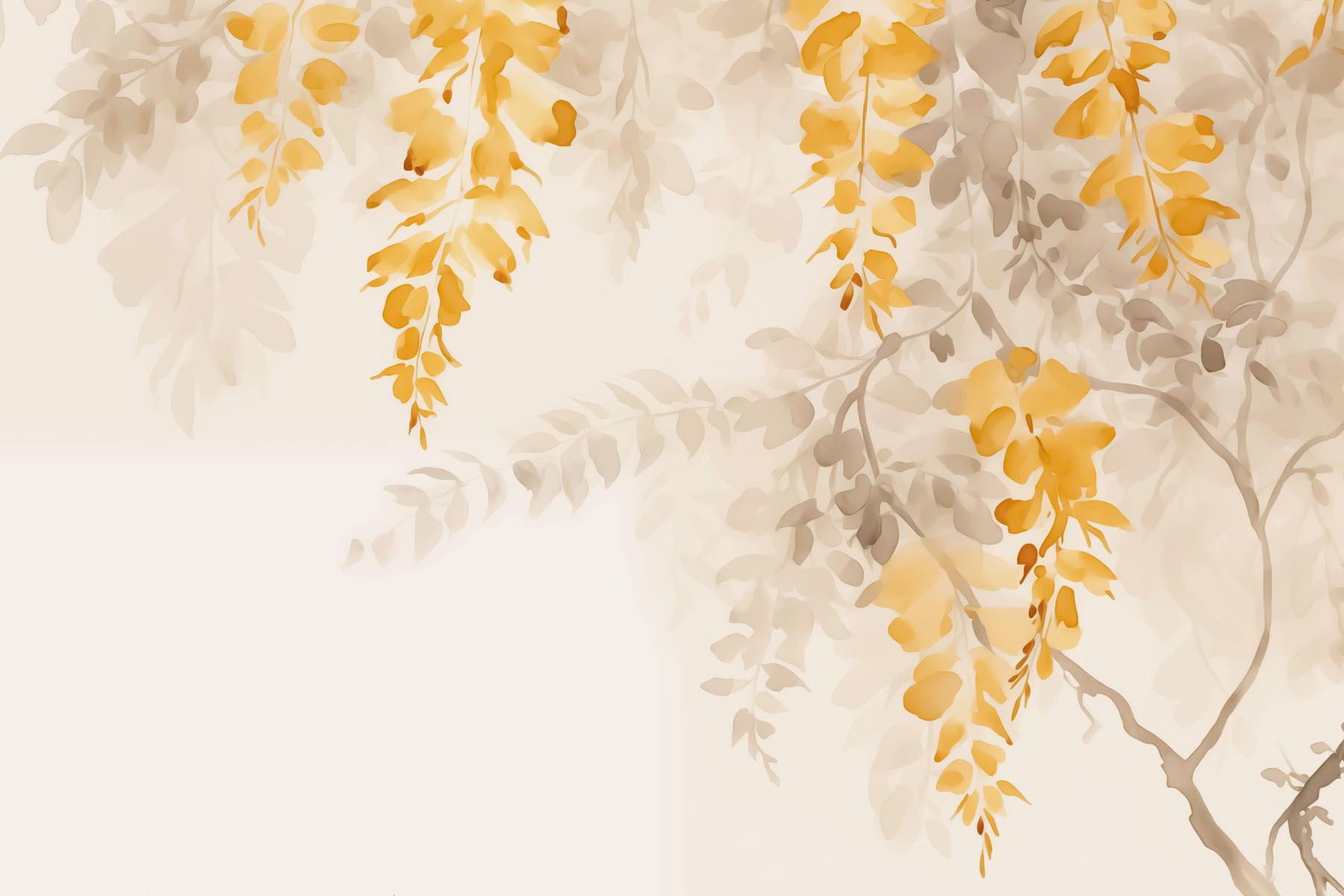 Yellow and gray leaves on a white background Yellow and gray leaves on a white background