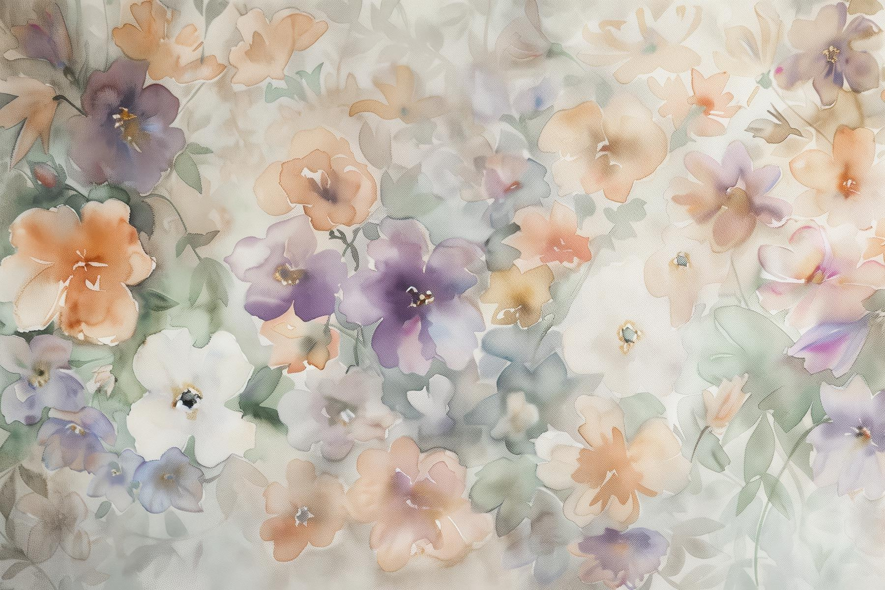 Painting of flowers on a white surface