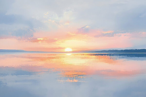 Sunset over a body of water