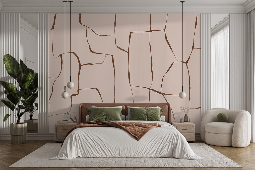 Cracked pattern in soft hues