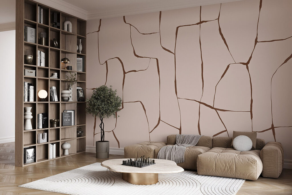 Cracked pattern in soft hues