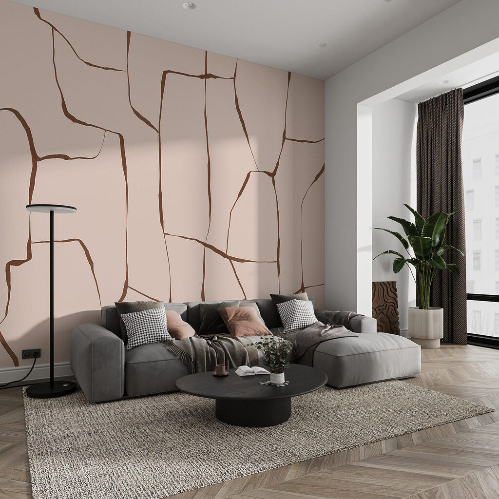 Cracked pattern in soft hues