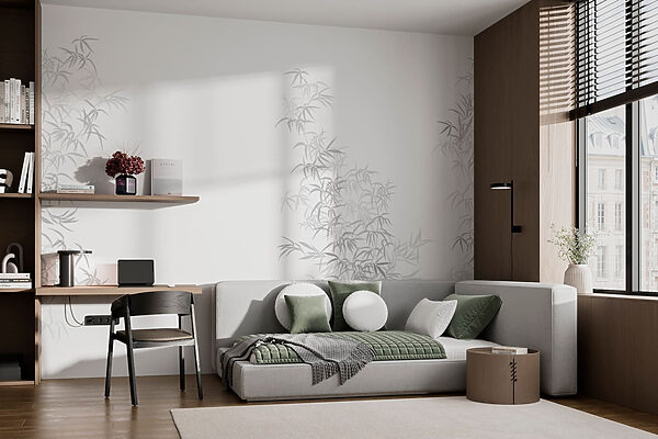 White background with leaves