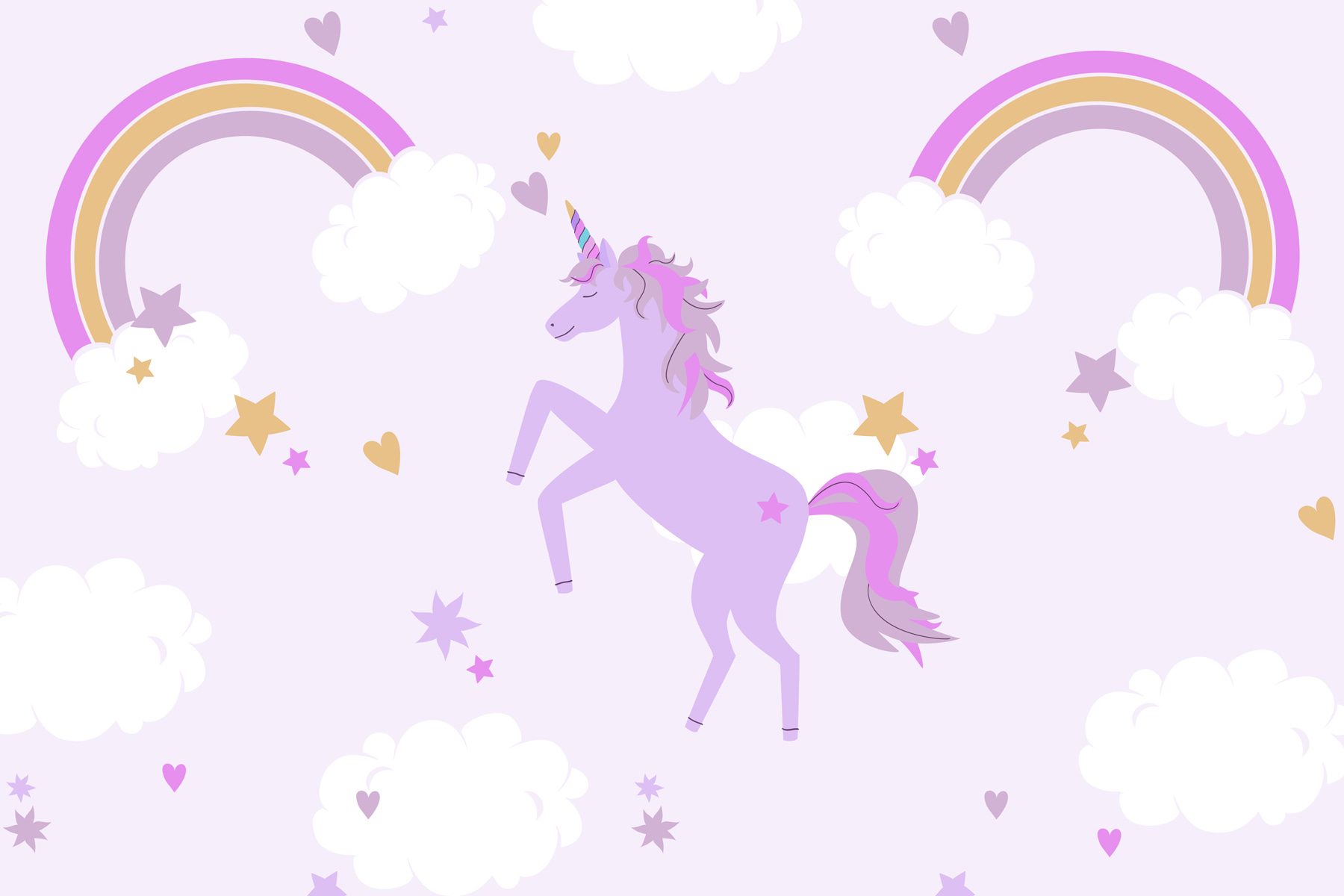 Purple unicorn with stars and rainbows Purple unicorn with stars and rainbows