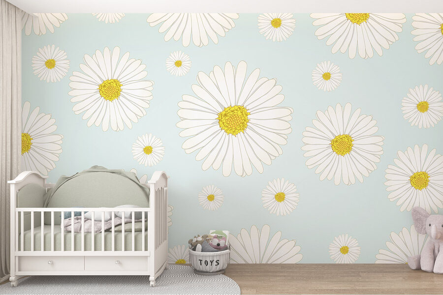 Pattern of white and yellow flowers Pattern of white and yellow flowers