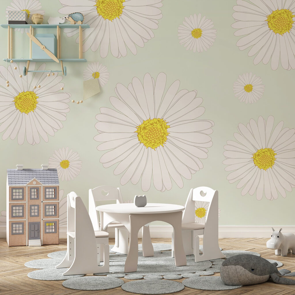 Pattern of white and yellow flowers Pattern of white and yellow flowers