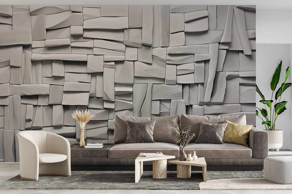 White wall with rectangles White wall with rectangles