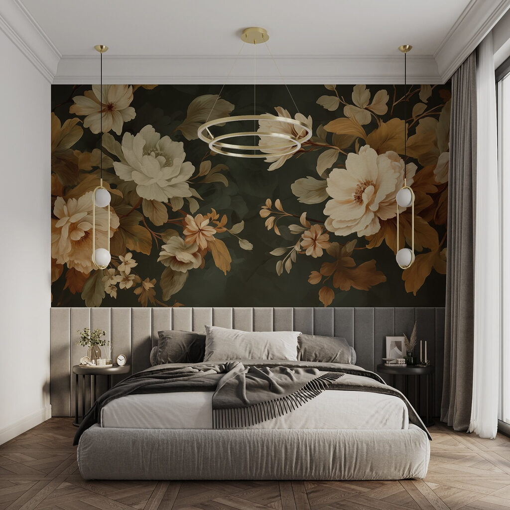 Elegant floral arrangement on dark backdrop