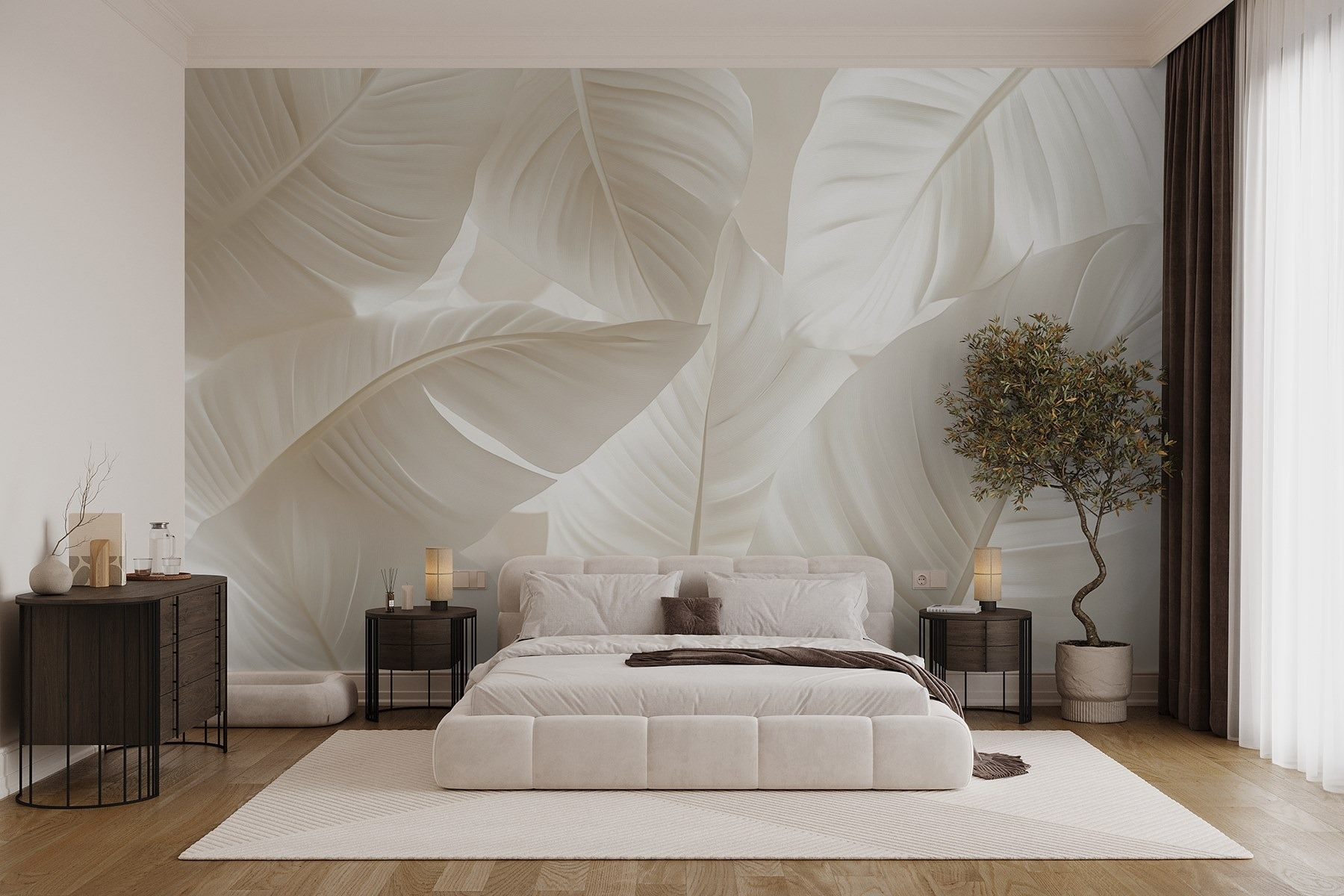 Delicate leaves in soft hues