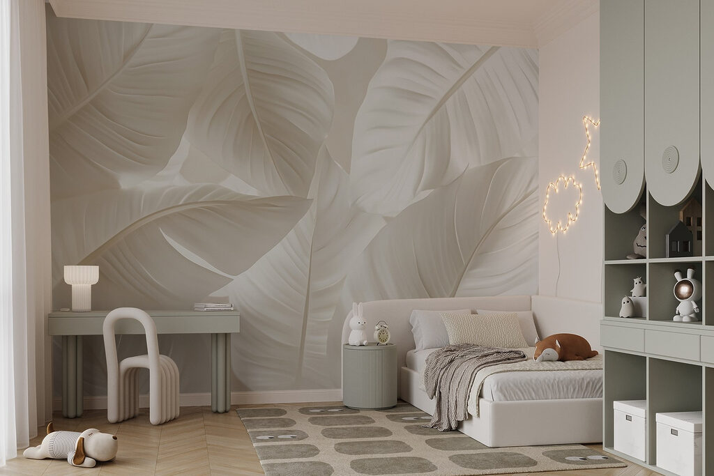 Delicate leaves in soft hues