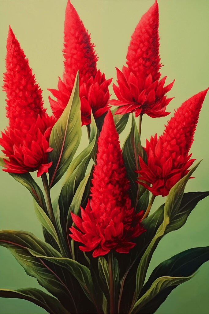 Painting of red flowers Painting of red flowers
