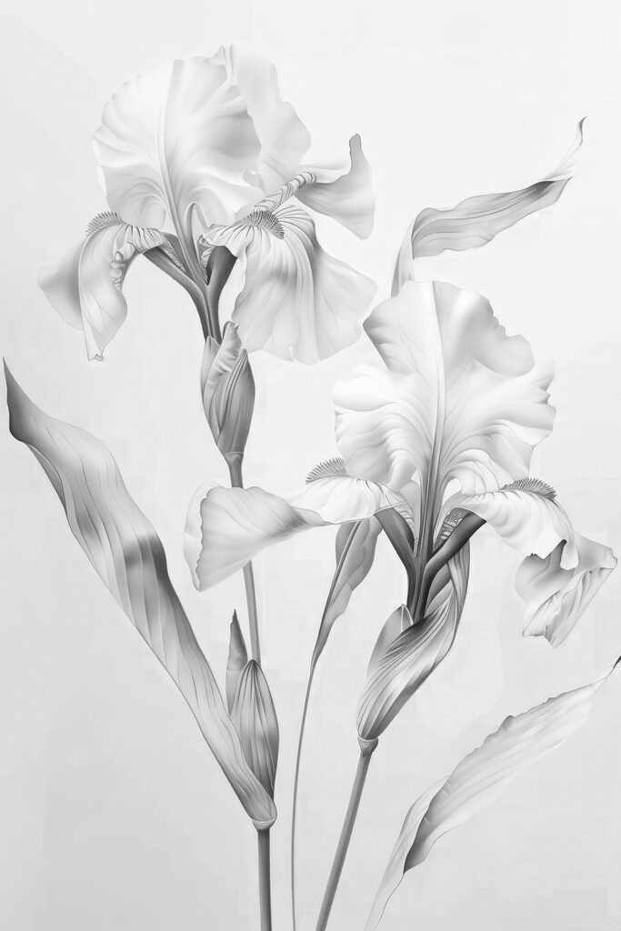 Delicate petals in soft monochrome hues
