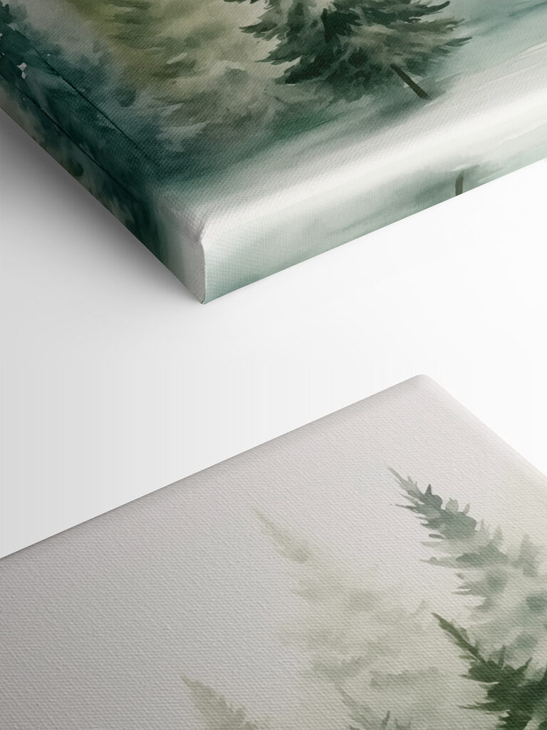 Watercolor of trees in a forest