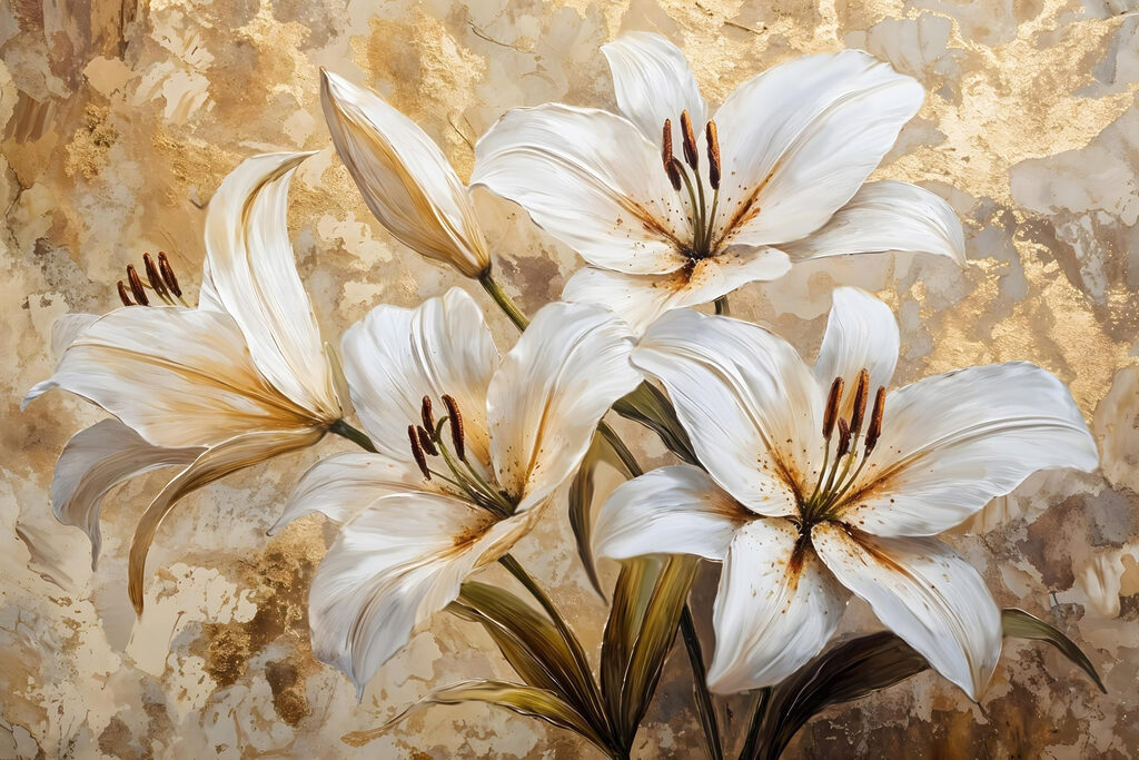 Painting of white flowers Painting of white flowers