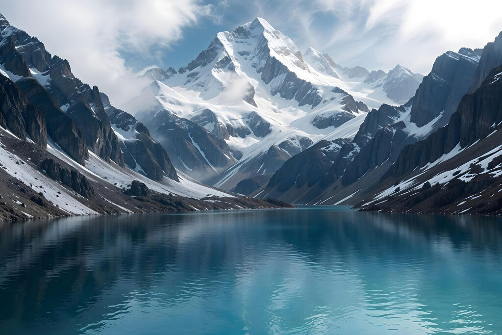 Lake surrounded by mountains Lake surrounded by mountains