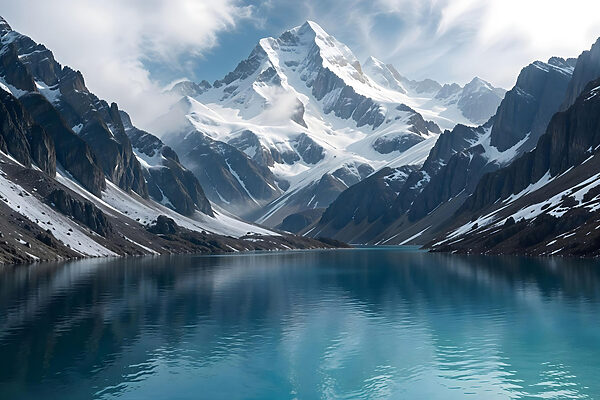 Lake surrounded by mountains Lake surrounded by mountains