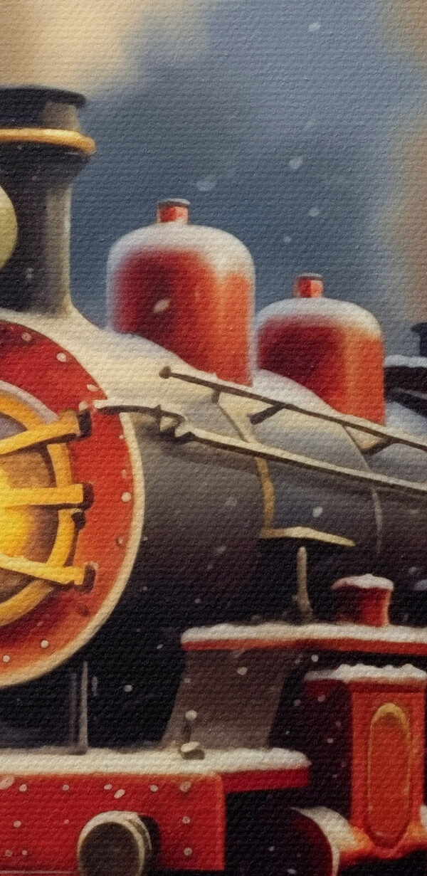 Train on the tracks in the snow Train on the tracks in the snow