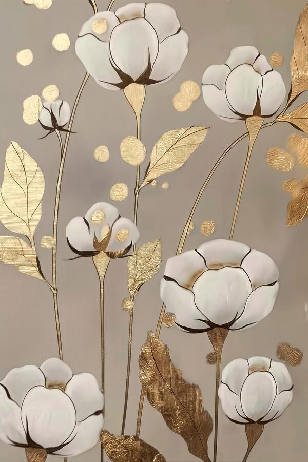 Painting of flowers and leaves Painting of flowers and leaves