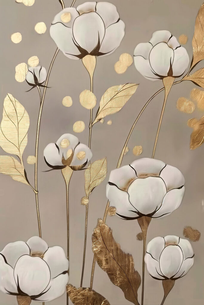 Painting of flowers and leaves Painting of flowers and leaves
