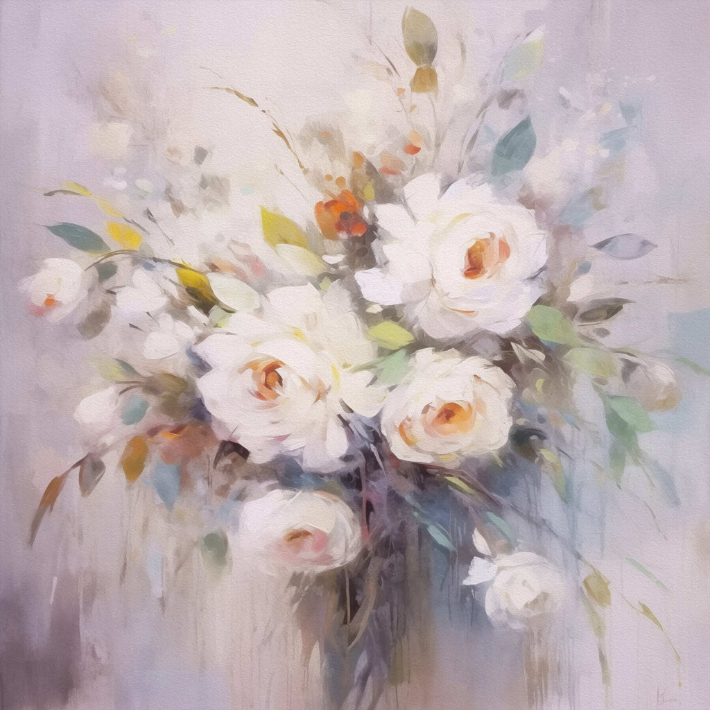Painting of white flowers