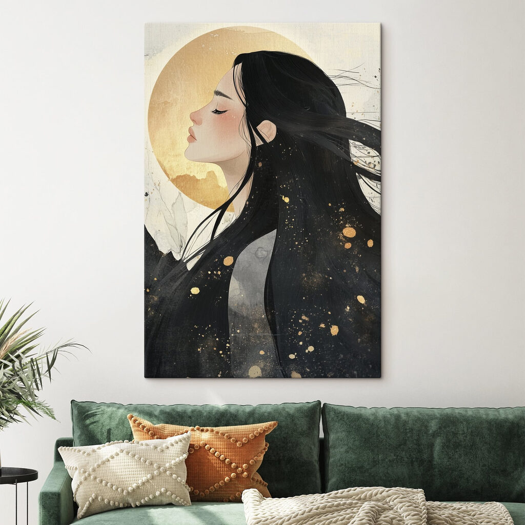 Ethereal silhouette against radiant backdrop