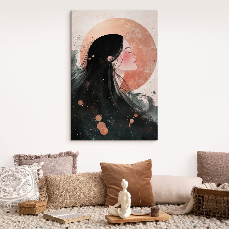 Woman with long black hair Woman with long black hair