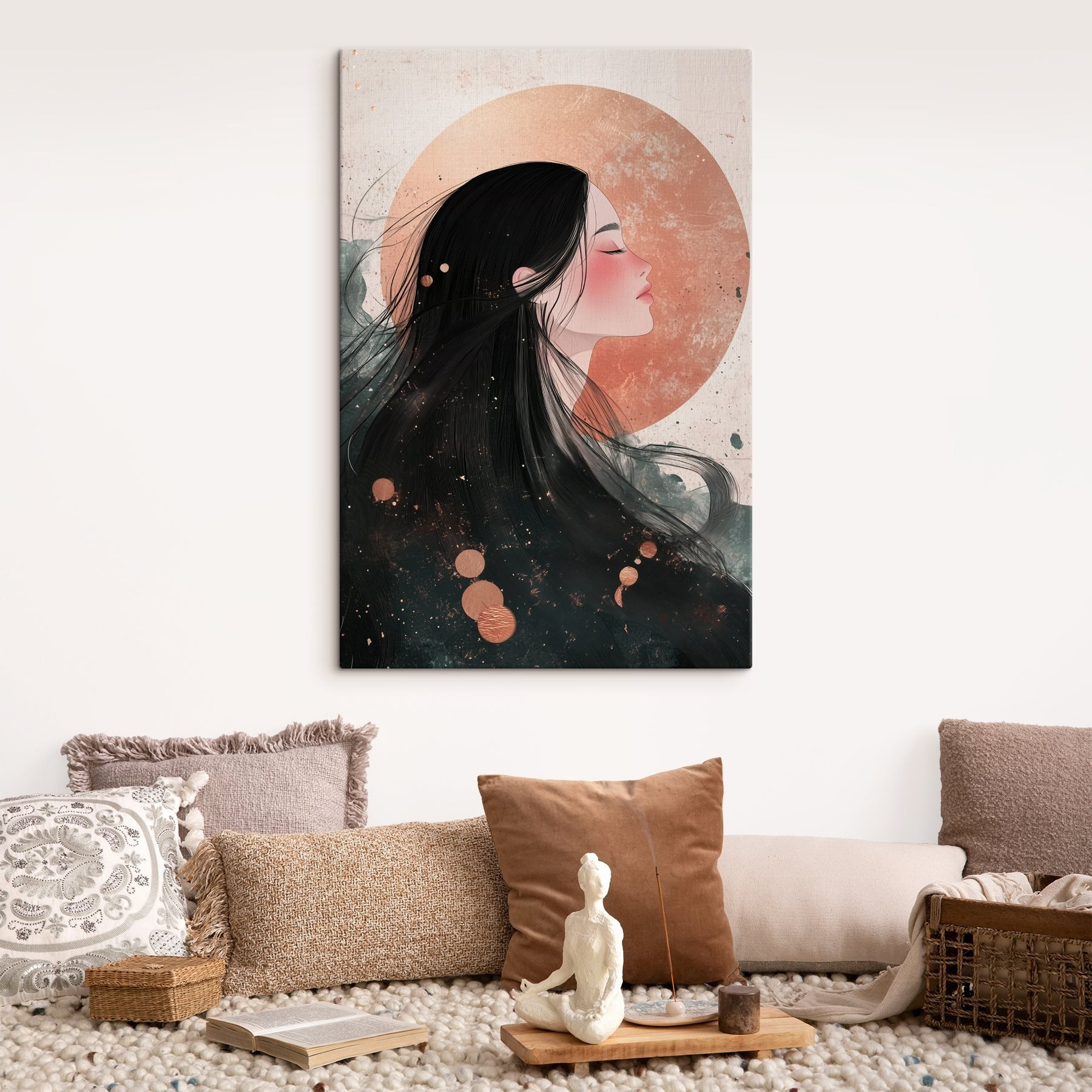 Woman with long black hair