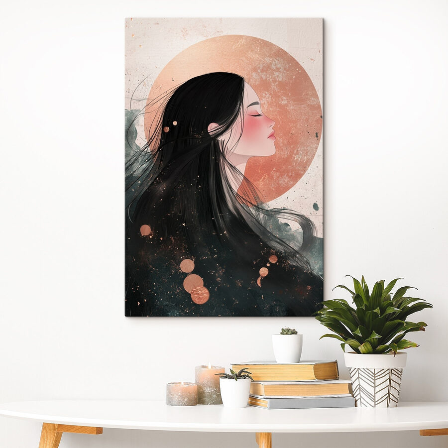 Woman with long black hair Woman with long black hair