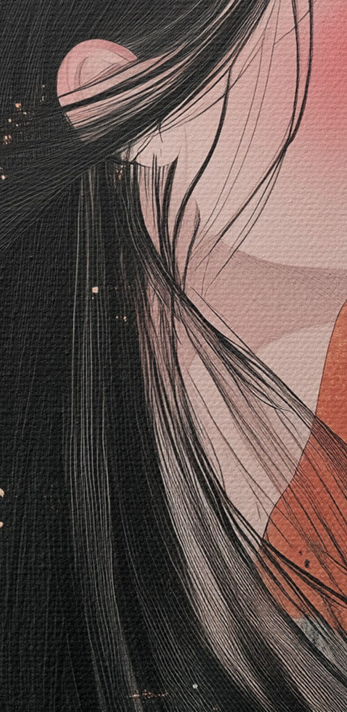 Woman with long black hair