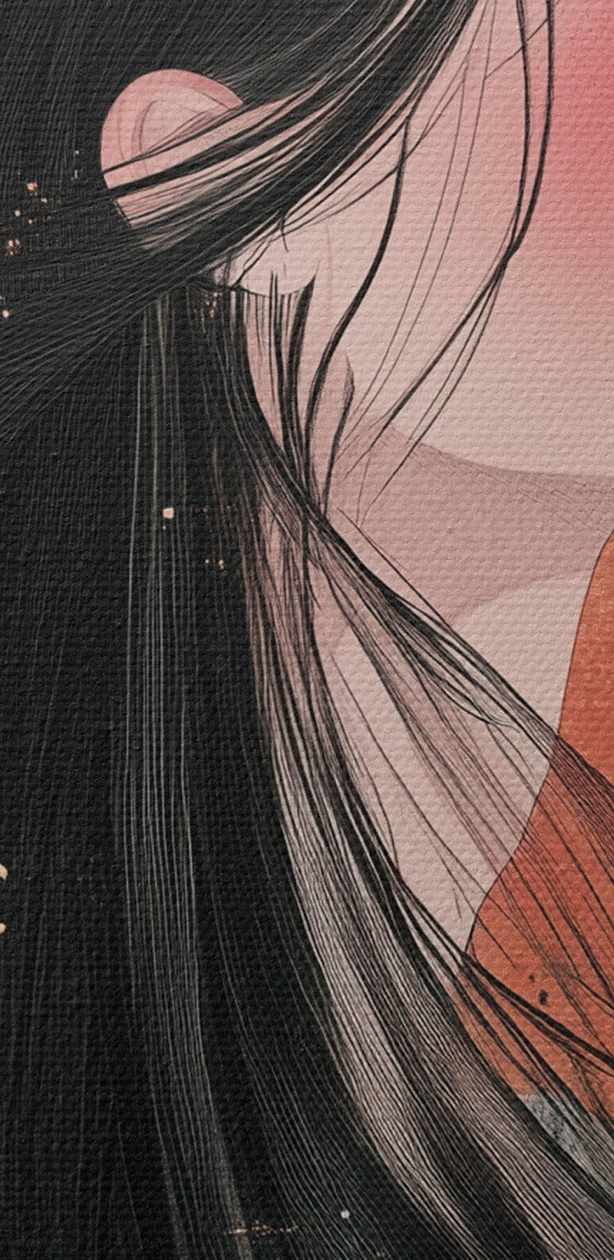 Woman with long black hair Woman with long black hair