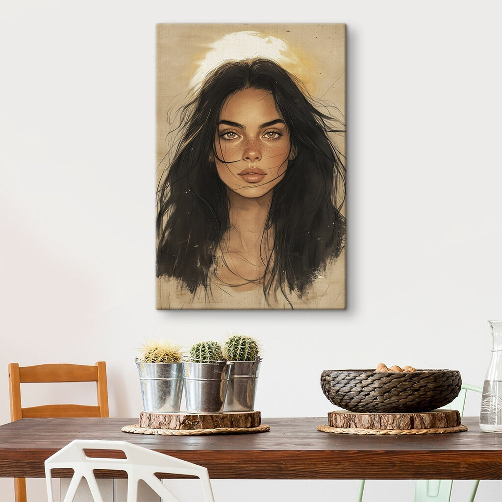 Woman with long black hair