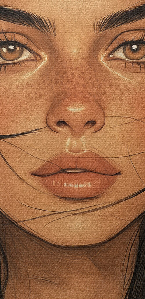 Woman with long black hair