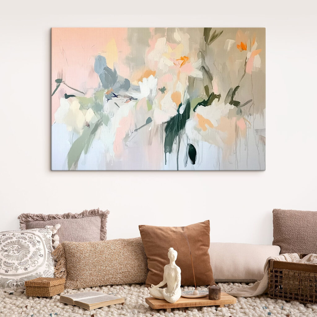 Painting of flowers on a wall