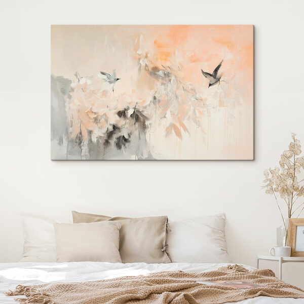 Painting of birds flying in the sky Painting of birds flying in the sky