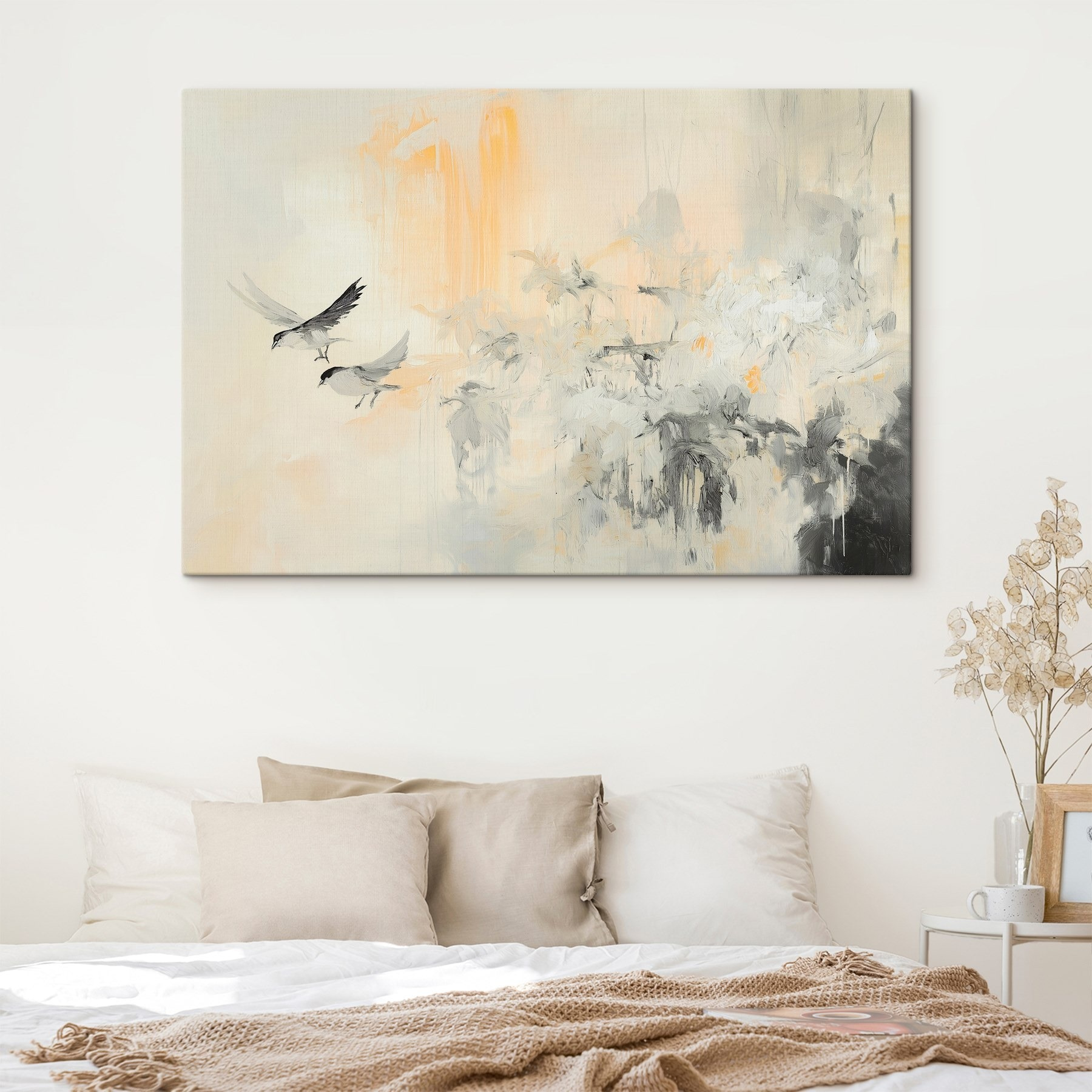 Painting of birds flying in the air