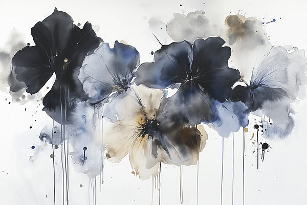 Painting of flowers on a white background Painting of flowers on a white background