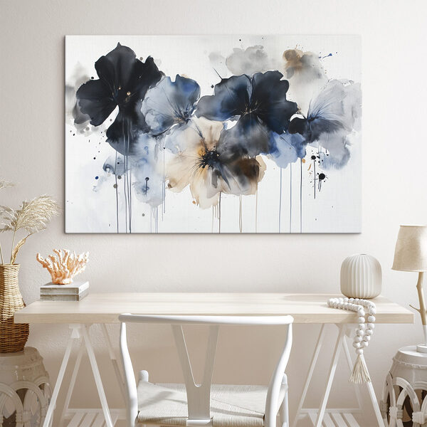 Painting of flowers on a white background Painting of flowers on a white background