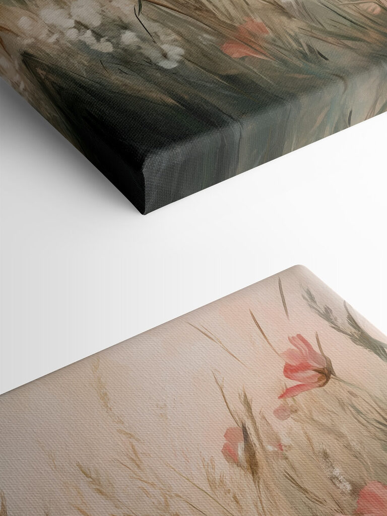 Painting of flowers in a field Painting of flowers in a field