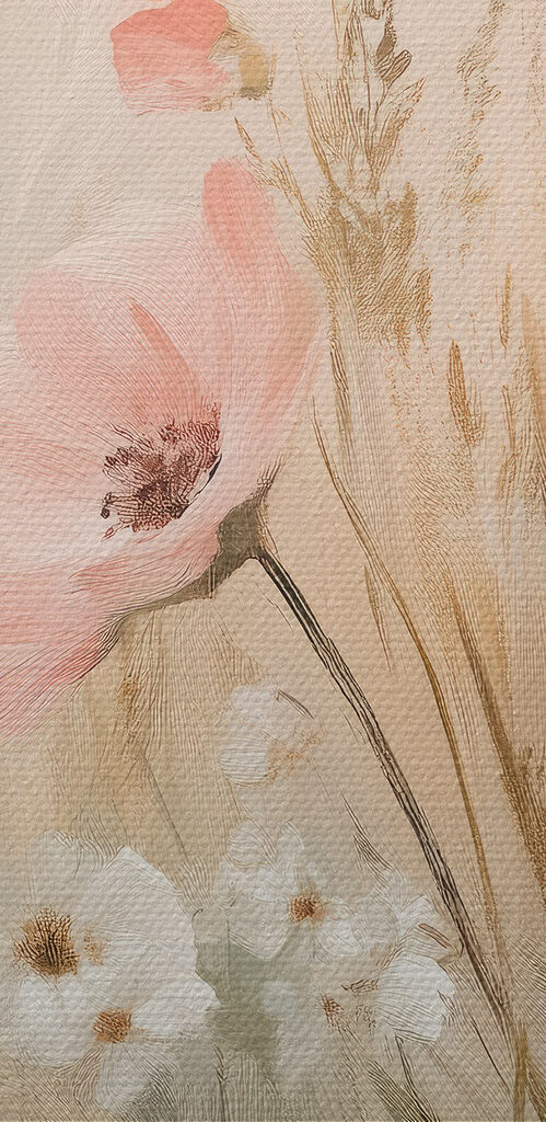 Painting of flowers in a field Painting of flowers in a field