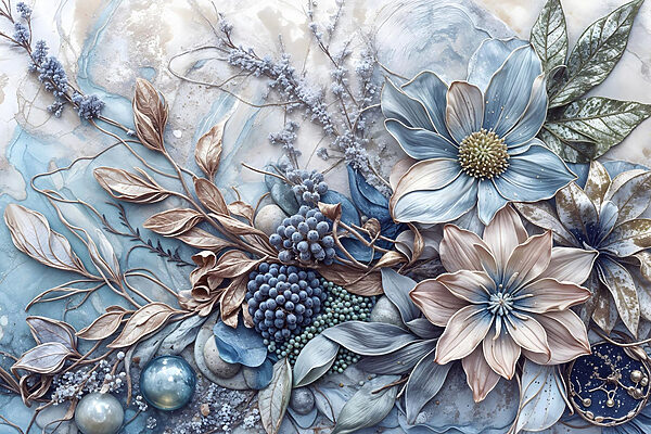 Floral arrangement in cool tones Floral arrangement in cool tones