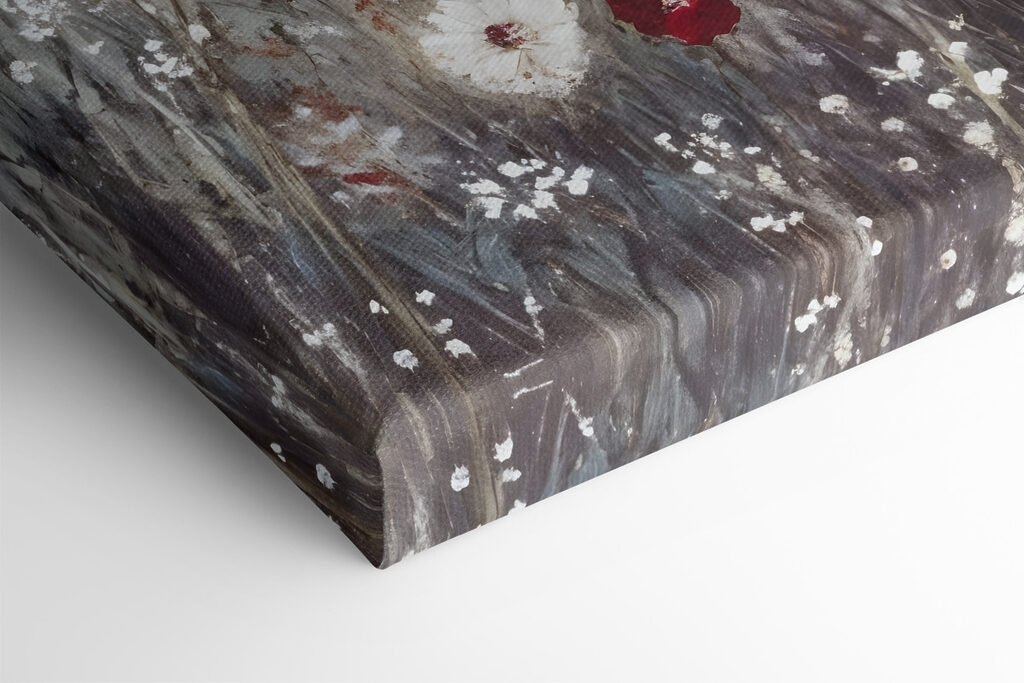 Painting of red and white flowers Painting of red and white flowers