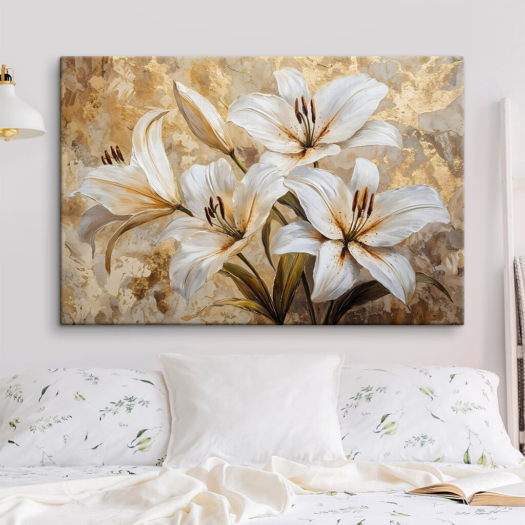 Painting of white flowers Painting of white flowers