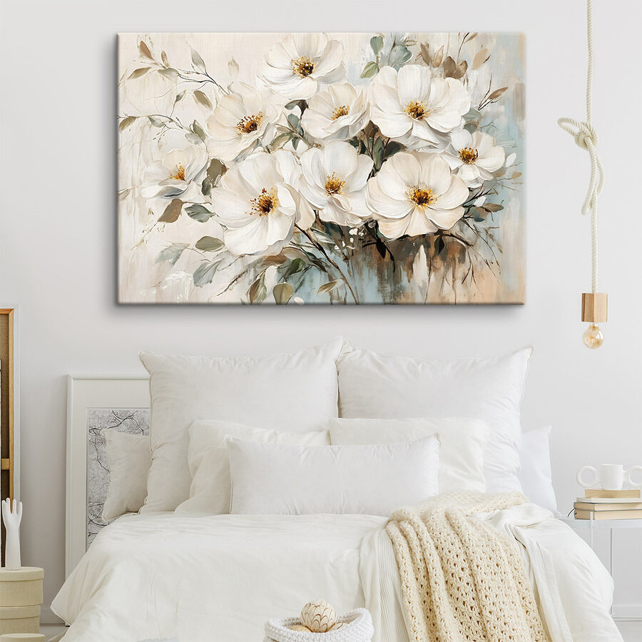 Painting of white flowers Painting of white flowers